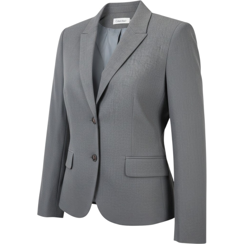 Calvin Klein blazer‎ womens 22W gray two button notched lapel career suit jacket